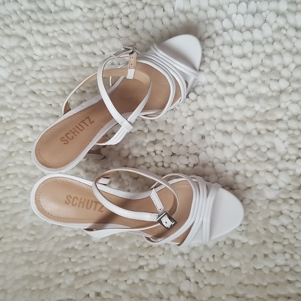 Schutz Bogga Platform Heel, Sz 8.5, White